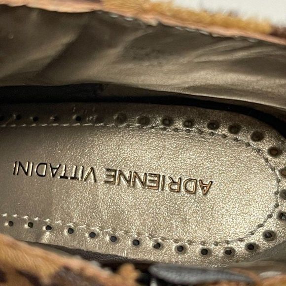 Adrienne Vittadini Sarah Womens Wedge Booties Real Calf Fur Leopard Print Size 6 - Picture 11 of 12